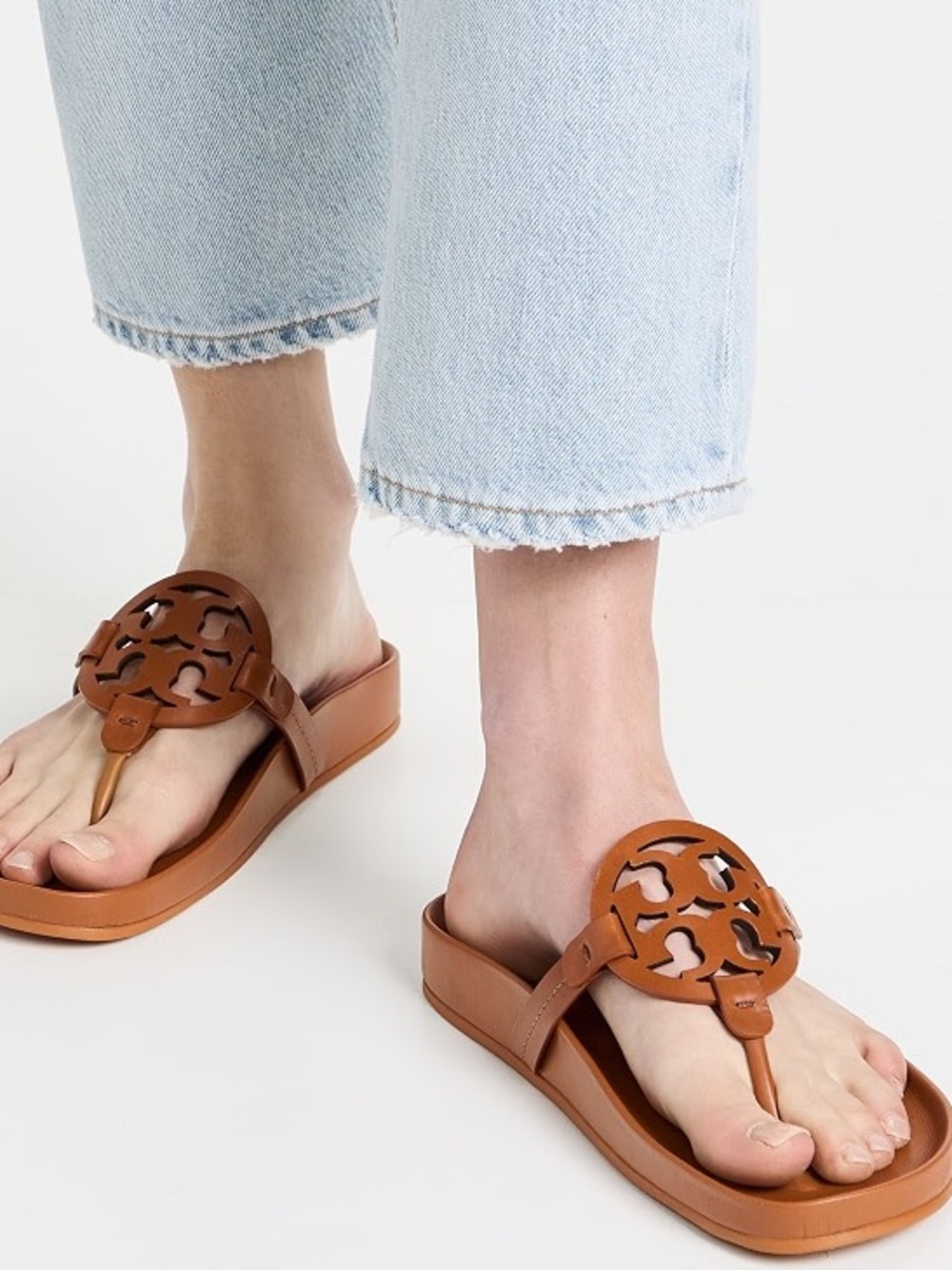 NWOT Tory Burch Miller Cloud Sandals Womens Size 9 EUR 40 in Bourbon Miele Brown